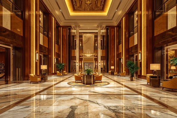 Luxury hotel lobby